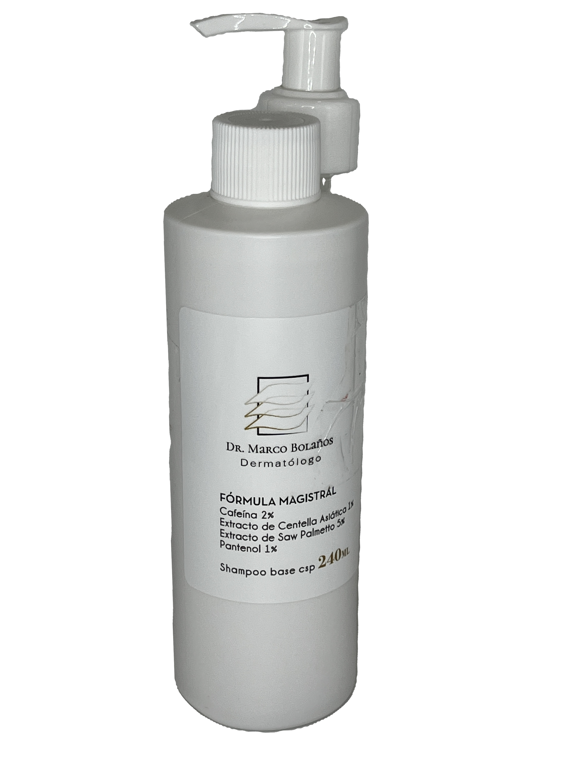 Shampoo cafeína centella asiática y saw palmetto
